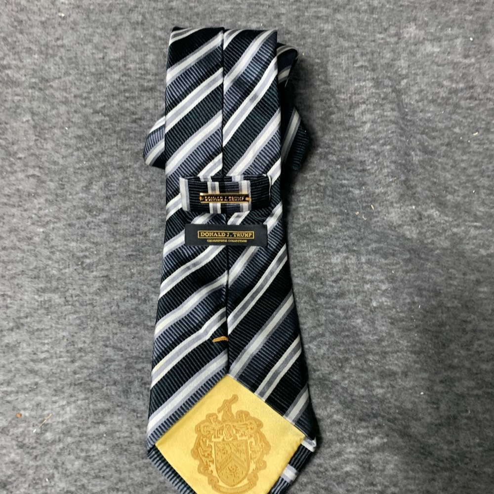 Donald Trump  Black and Gray Diagonal Stripe Tie